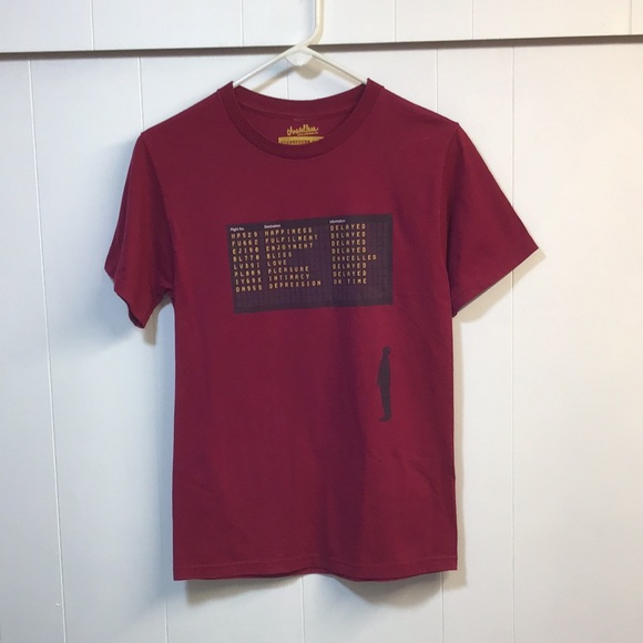 Tshirt depression funny guys small tags cut out  humorous flights feels delayed - Picture 3 of 6